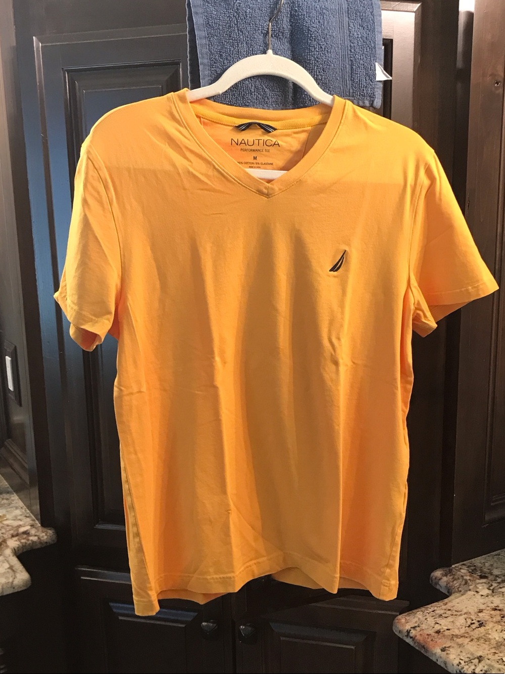 Nautica Men’s V-Neck Tee in Bright Yellow with Nautical Logo